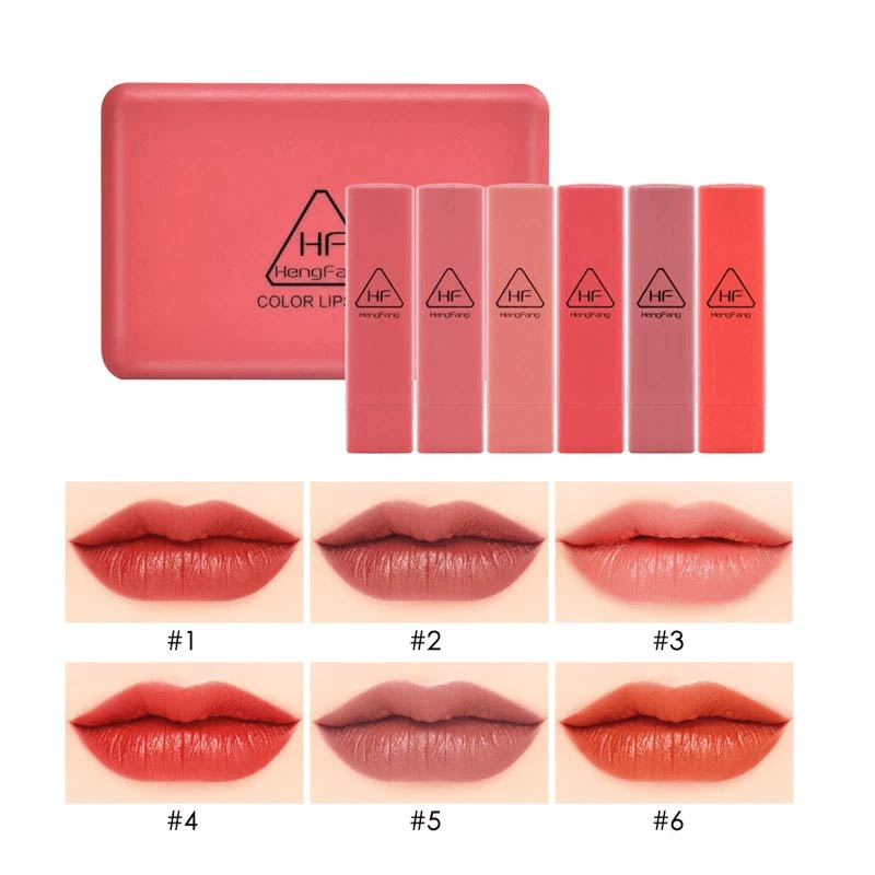 HENG FANG High Quality Makeup Nourishing Organic Waterproof Lipstick Set.
